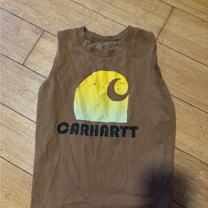 Carhartt Brown Tank Top with Yellow Graphic